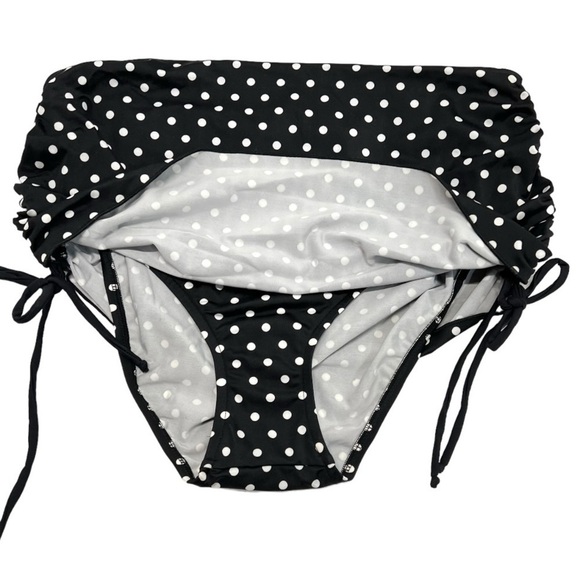Prego NWT Black Polka Dot Ruched Bikini Set Maternity Swimsuit Women’s Medium - Picture 5 of 12